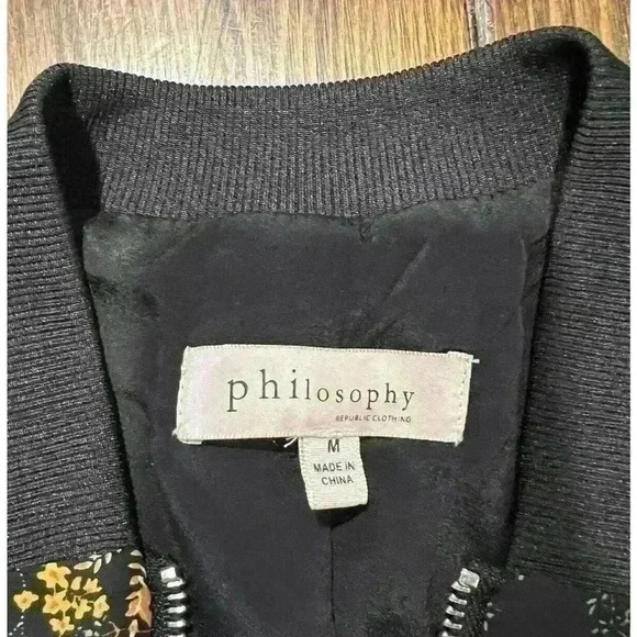 Philosophy Floral Bomber Jacket Sz Medium - Picture 8 of 10